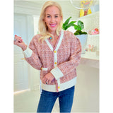 Metallic Boucle Wool Rosa Cardigan Jacket