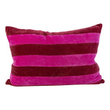 XL Hot Pink & Merlot Luxe Silk Velvet Lumbar Pillow