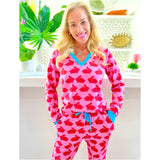 Pink & Red Soft Kissing Bunny PJs