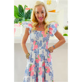 Ginger Jar & Hydrangea Smocked Newport Dress w/Pockets