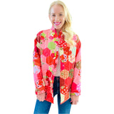 Strawberry Shortcake Ruffle Trim Quilted Patchwork Jacket