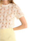 Ivory Gridded Claire Top