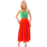 Coral Orange Linen Montage Skirt w/Pockets