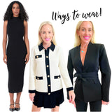 Black Tailored Anais Blazer w/ Optional Belt Sash