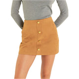 Suede Kiels Skort & Jacket with Gold Button Detail (sold separately)