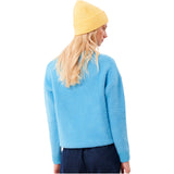 Blue Terrycloth Wave Soft Knit Oceana Sweater