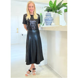 Black Butter Soft Leather Bitsy Skirt