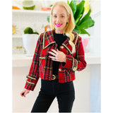 Metallic Gold Tartan London Jacket