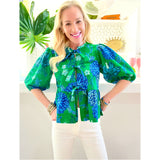 Green Bow Front Cellie Top