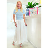 White Cotton Rosa Maxi Skirt w/ Pockets