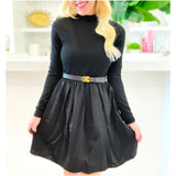 Black Mix Media Astor Dress w/ Pockets