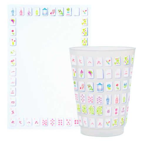 Mahjong Reusable Cup Set & Matching Notepad