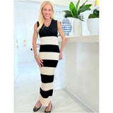 Black & Ivory Wool Blend Dasha Dress