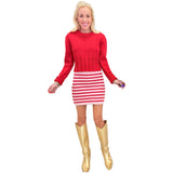 Pink Red Stripe Knit Janna Skirt & Jacket (sold separately)