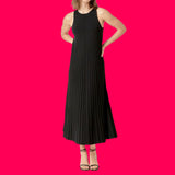 Black Pleated Knit Miley Dress