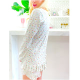 Pima Cotton Ruffle Floral Pajama Short Set