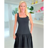 Black Drop Waist Mallory Dress w/ Pockets