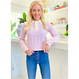 Lilac & Off White Collared Dalton Sweater