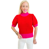 Pink & Red Knit Wendy Sweater