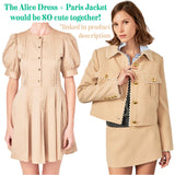 Khaki Puff Sleeve Alice Dress