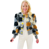 Neon Button Knit & Sherpa Floral Ella Jackets