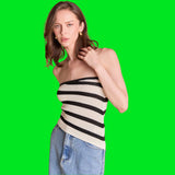 Black & Natural Knit Maui Top