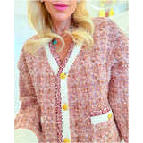 Metallic Boucle Wool Rosa Cardigan Jacket