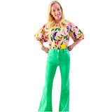 Bright Green Twill Belva Jeans