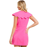 Pink Scalloped Lapel Trixie Dress