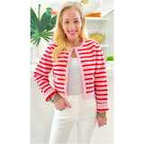 Pink & Red Knit Sutton Jacket