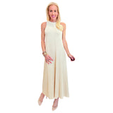 Ivory Pleated Knit Miley Dress