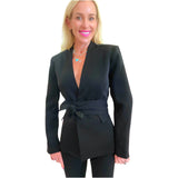 Black Tailored Anais Blazer w/ Optional Belt Sash