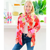 Strawberry Shortcake Ruffle Trim Quilted Patchwork Jacket