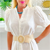 (Bestseller!) White Puff Sleeve Linen Athina Dress