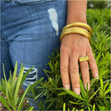 18K Gold Plated Recycled Brass Bracelets, handmade in Brazil