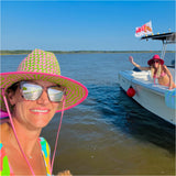 Handmade Woven Pink & Red Mimi Hat w/ Optional Strap