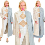 Ivory Camel & Grey Full Length Arabella Jacket