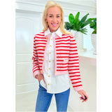 Pink Red Stripe Knit Janna Skirt & Jacket (sold separately)