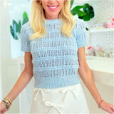 Subtle Sequin Blue Knit Hanley Sweater