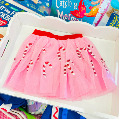 Kids Pink & Red Candy Cane Tutu