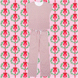 Pima Cotton Holiday Wreaths Pajama Pant Set