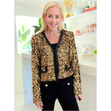 Black & Gold Rope Trimmed Sequin Monte Carlo Jacket