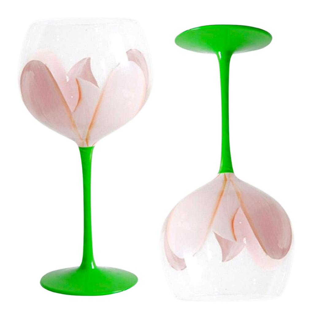 Hand Painted Tulip Wine Glasses - James Ascher