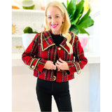 Metallic Gold Tartan London Jacket