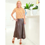 Brown Butter Soft Leather Bitsy Skirt