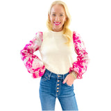 Metallic Jacquard & Knit Ava Top