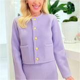 Lilac Knit Finn Skirt & Cardigan Jacket (sold separately)