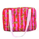 (5 Colors) Quilted Block Print Overnight Bags w/ Top Zip