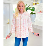 Pink & Ivory Tweed Lona Jacket