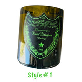 Recycled Dom, Cristal, Moet & Perrier Jouet Bottles into Hand Poured Candles